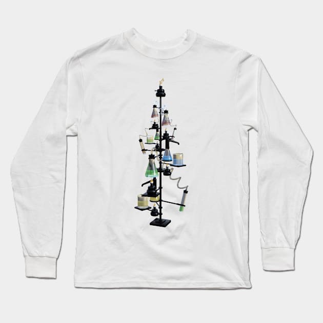 Chemistree Christmas Tree in Lab Glassware Long Sleeve T-Shirt by sciencenotes